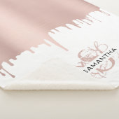Couverture Sherpa Monogramme Rose tendance Pink Gold (3/4)