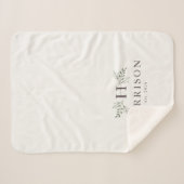 Couverture Sherpa monogramme rustique (Devant (Horizontal))