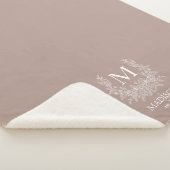 Couverture Sherpa Monogramme rustique personnalisé initial (3/4)
