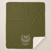 Couverture Sherpa Monogramme rustique personnalisé initial (Devant)