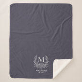 Couverture Sherpa Monogramme rustique personnalisé initial (Devant)