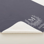 Couverture Sherpa Monogramme rustique personnalisé initial (3/4)