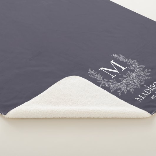 Couverture Sherpa Monogramme rustique personnalisé initial (3/4)