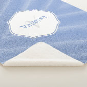 Couverture Sherpa Monogramme Sherpa Blanche de sable bleu (3/4)