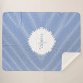 Couverture Sherpa Monogramme Sherpa Blanche de sable bleu (Devant (Horizontal))