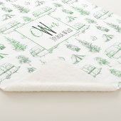 Couverture Sherpa Monogramme Sherpa Blanket | Green Camping Woods (3/4)
