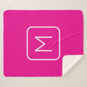 Couverture Sherpa Monogramme simple et moderne initial | Rose et bla (Devant (Horizontal))
