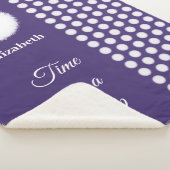 Couverture Sherpa Monogramme violet et blanc, c'est l'heure de la si (3/4)