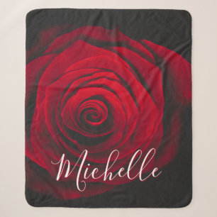 Couverture Sherpa Monographie personnalisée rose rouge photo vintage