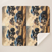 Couverture Sherpa Monster Trucks Courant Dans Le Désert, (Devant (Horizontal))
