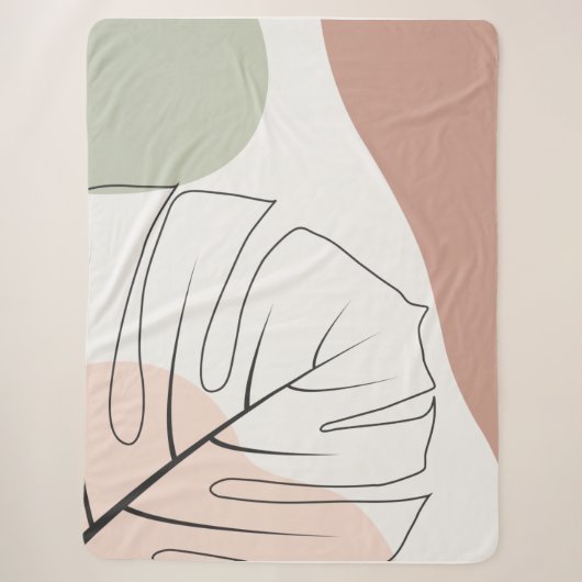 Couverture Sherpa Monstera minimaliste (Devant)