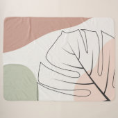 Couverture Sherpa Monstera minimaliste (Devant (Horizontal))