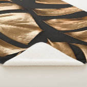 Couverture Sherpa Monstère d'or feuille motif (3/4)