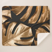 Couverture Sherpa Monstère d'or feuille motif (Devant (Horizontal))