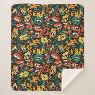 Couverture Sherpa Monstre de Graffiti Eek Noir Halloween (1)