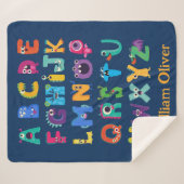Couverture Sherpa Monstre Personnalisé ABC Monstres Silly Alphabet (Devant (Horizontal))