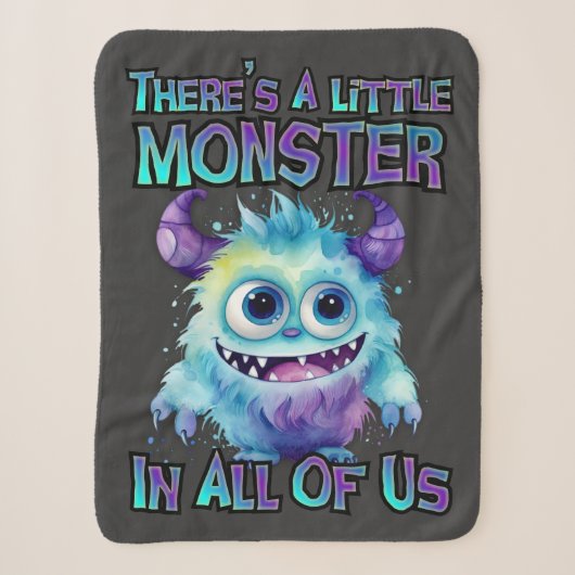 Couverture Sherpa Monstre violet d'Halloween (Devant)