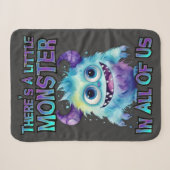 Couverture Sherpa Monstre violet d'Halloween (Devant (Horizontal))