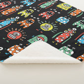 Couverture Sherpa Monstres Aliens : Mignonne Vintage sans couture (3/4)