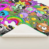 Couverture Sherpa Monstres caractères mignons Motif d'Halloween (3/4)