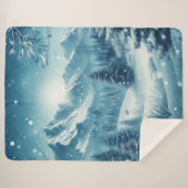Couverture Sherpa Montagne d'hiver de neige (Devant (Horizontal))