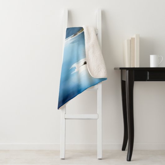 Couverture Sherpa Montagnes enneigées et lac (En situation)