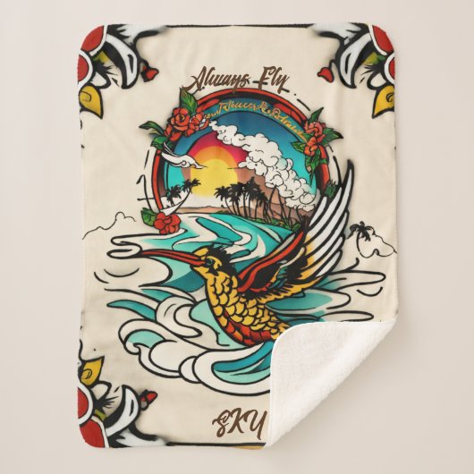 Couverture Sherpa Monterey Tattoo Design : Un Symbole Petit (Devant)