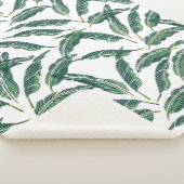 Couverture Sherpa Moody Banana feuilles blanc (3/4)