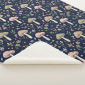 Couverture Sherpa Moody Dark Navy Fungi | Dark Academia Luxury Gift (3/4)