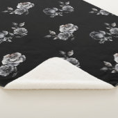 Couverture Sherpa Moody rose Abstrait motif floral noir (3/4)