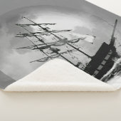 Couverture Sherpa Moon Night Sky Voilier Bateau Haunted Graphic Art (3/4)