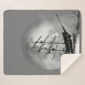 Couverture Sherpa Moon Night Sky Voilier Bateau Haunted Graphic Art (Devant (Horizontal))
