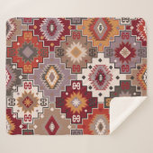 Couverture Sherpa Moquette persane design original, texture tribale. (Devant (Horizontal))