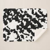 Couverture Sherpa Mosaïque Abstraite irrégulière Camo noir et blanc (Devant (Horizontal))