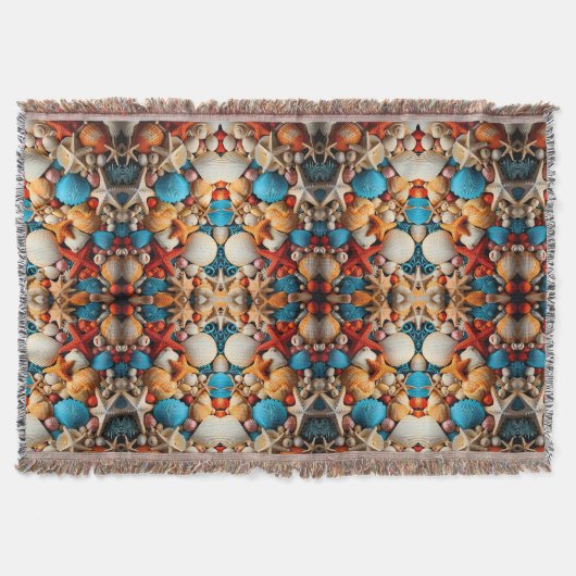 Couverture Sherpa Mosaïque Coquillages (Devant)