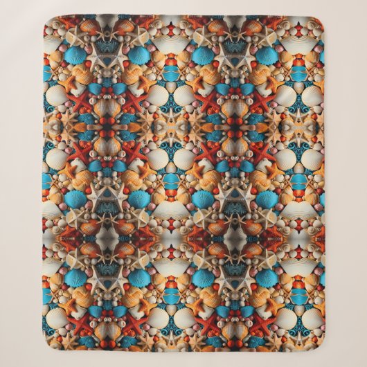 Couverture Sherpa Mosaïque Coquillages (Devant)