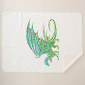 Couverture Sherpa Mosaïque Extraordinaire de dragon vert (Devant (Horizontal))