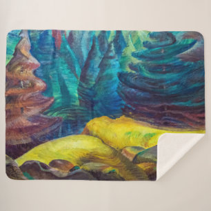 Couverture Sherpa Moss jaune Emily Carr