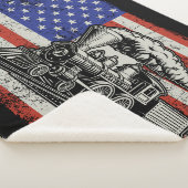 Couverture Sherpa Moteur de train à vapeur sur drapeau américain (3/4)
