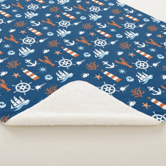 Couverture Sherpa Motif 1 de thème de mer (3/4)