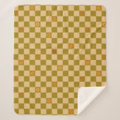 Couverture Sherpa Motif à carreaux de fleurs - N° 02 (Devant)