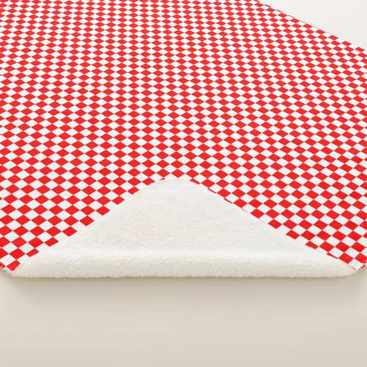 Couverture Sherpa Motif À damiers croate rouge blanc (3/4)