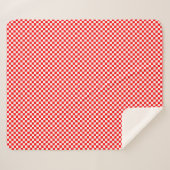 Couverture Sherpa Motif À damiers croate rouge blanc (Devant (Horizontal))