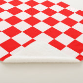 Couverture Sherpa Motif À damiers rouge et blanc (3/4)