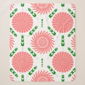 Couverture Sherpa motif à fleurs roses (Devant)