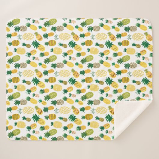 Couverture Sherpa Motif à la mode d'ananas (Devant (Horizontal))
