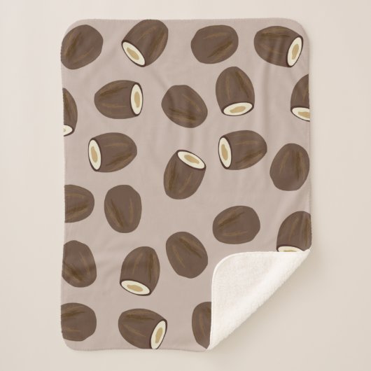 Couverture Sherpa Motif à la noix de coco (Devant)