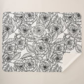 Couverture Sherpa motif à main rose (Devant (Horizontal))