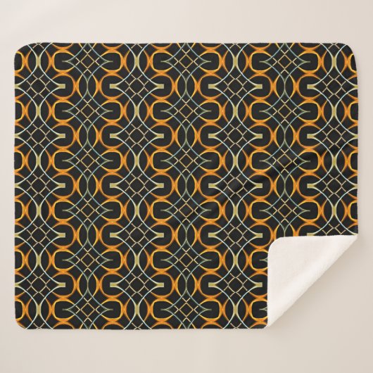 Couverture Sherpa Motif à noeuds celtique en métal moderne (Devant (Horizontal))