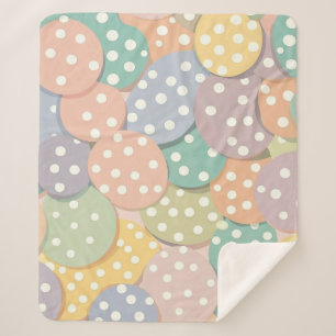 Couverture Sherpa Motif à points Polka sans couleur pastel